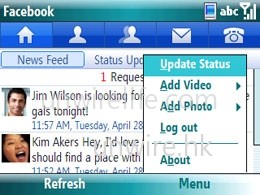 Windows Mobile 6 上的 Facebook 軟件