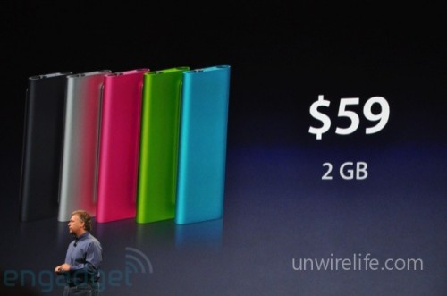 其他更新，包括為 iPod Shuffle 加入全新七彩顏色，而售價方面，2GB 版本將以 US$59（約 HK$457）發售。