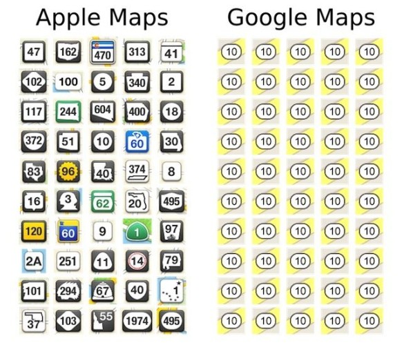 細睇 Apple Maps 優點：精心設計的道路圖示