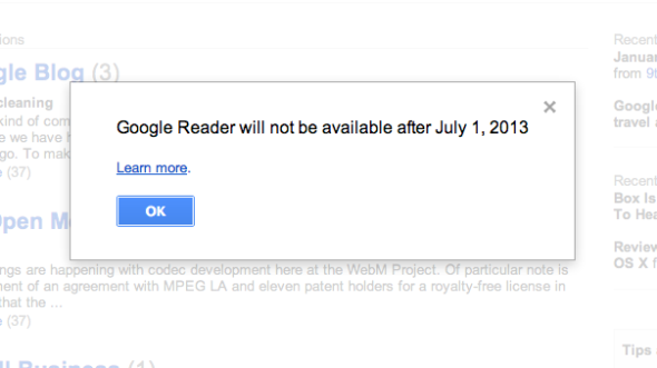 Google Reader 跟你說再見．將於 7.1 關門大吉