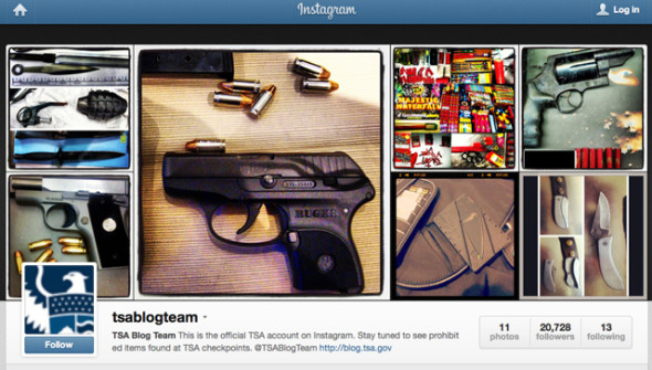 美國運輸安全局 Instagram 展示沒收武器