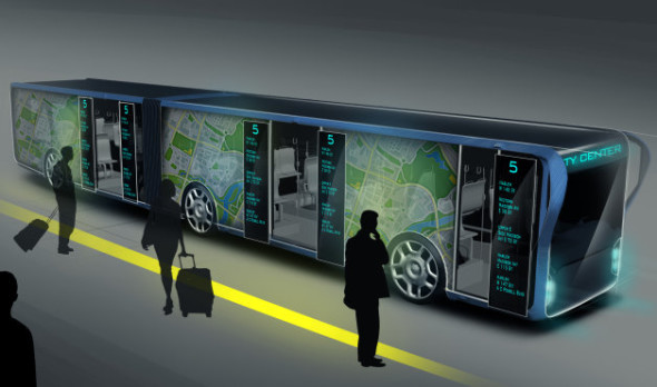 概念巴士設計  車身變電子顯示屏