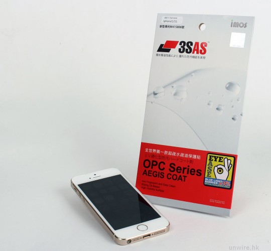 疏水疏油防藍光！imos 3SAS OPC 系列 iPhone 5S/5/5C 抗藍光螢幕保護貼