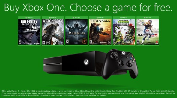 Microsoft 搶客攻勢！買 Xbox One 即免費送任何一款遊戲