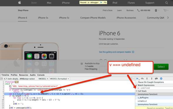 訂 iPhone 6 按不到綠色 Select 鍵 ？原來網站程式寫錯了?