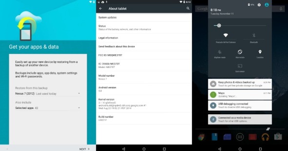 Nexus 7 (2012) 版 Android 5.0 升級檔流出