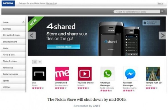 微軟將於明年正式關閉 Nokia Store