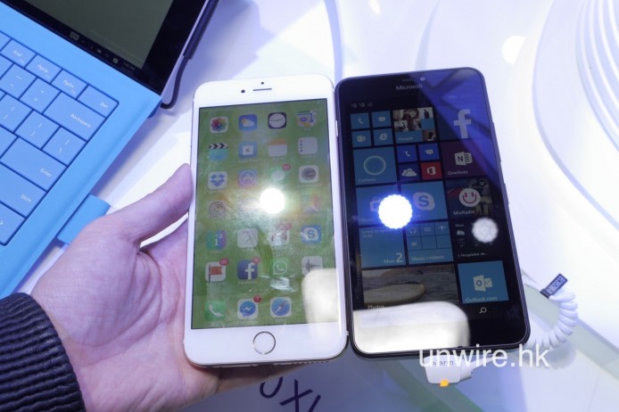 但 Lumia 640 XL 都做得幾細部，同擁有 5.5 吋熒幕的 iPhone 6 Plus 比較，擁有 5.7 吋熒幕的 640 XL 竟然仲細一截。