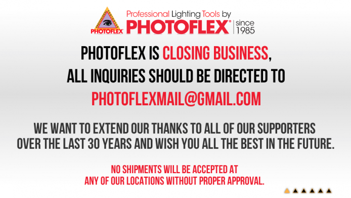 RIP : 名攝影器材配件 Photoflex 品牌結業