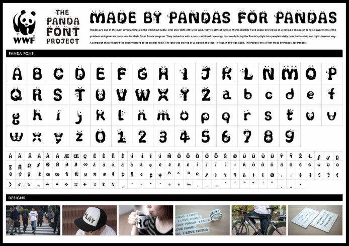 WWF 熊貓字體  提醒網民關注瀕危大熊貓