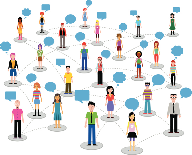 social network - people and speech bubbles