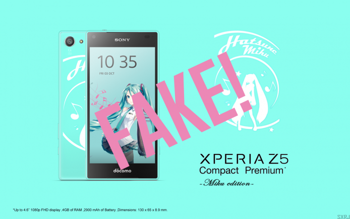 初音迷夢碎！強勁 Sony Xperia Z5 Compact Premium 官方證為流料