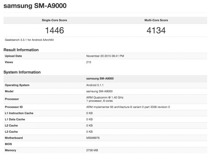 中階機成戰場！Samsung Galaxy A9 規格流出