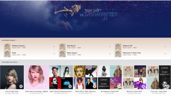 Taylor Swift 世界巡迴 Apple Music 會員免費睇