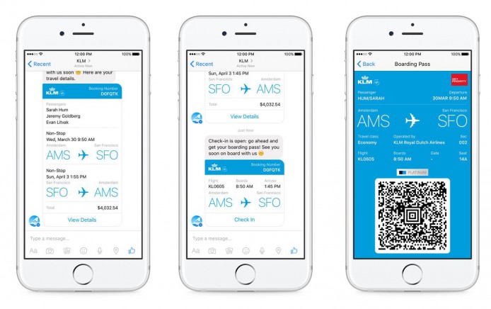 包辦航班查詢、客戶服務  KLM 機械人 FB Messenger 首度亮相