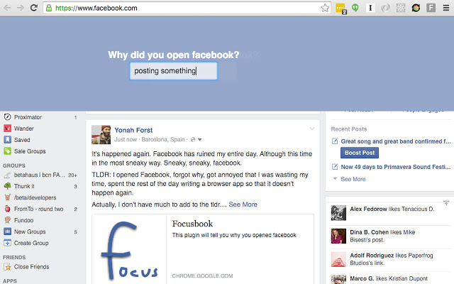 點解又開 Facebook？Focusbook 插件助你解決 Facebook 成癮