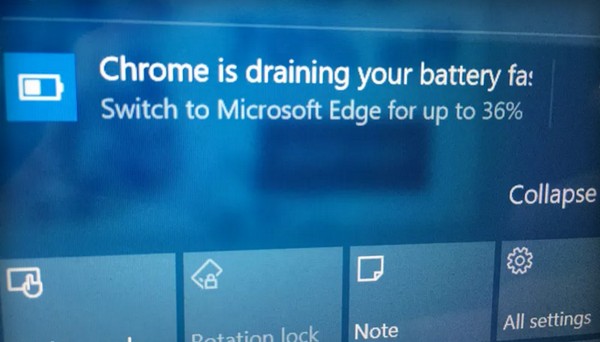 話你知 Chrome 好食電！Windows 10 會彈出通知呼籲改用 Edge 瀏覽器
