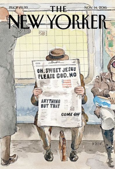《The New Yorker》下一期封面，顯示選民急於想選出下一任總統。