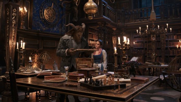 The Beast (Dan Stevens) and Belle (Emma Watson) in the castle library in Disney's BEAUTY AND THE BEAST, a live-action adaptation of the studio's animated classic which is a celebration of one of the most beloved stories ever told.