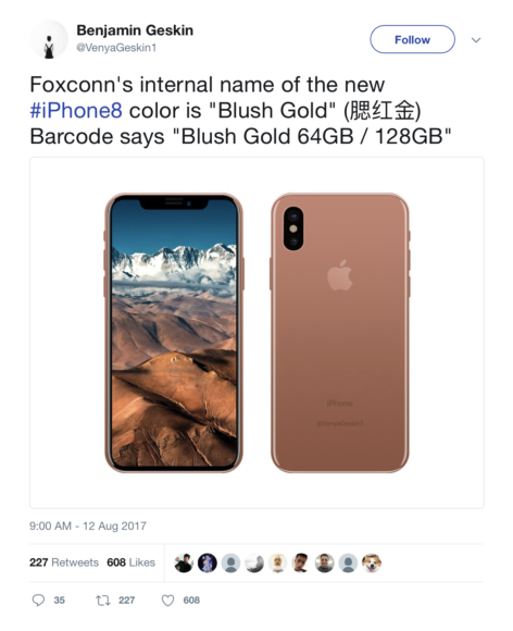 爆料達人又爆新 iPhone 銅色真正名字