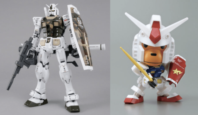 A BATHING APE x GUNDAM 聯名推出迷彩 MG RX-78-2 + SD Gundam BABY MILO