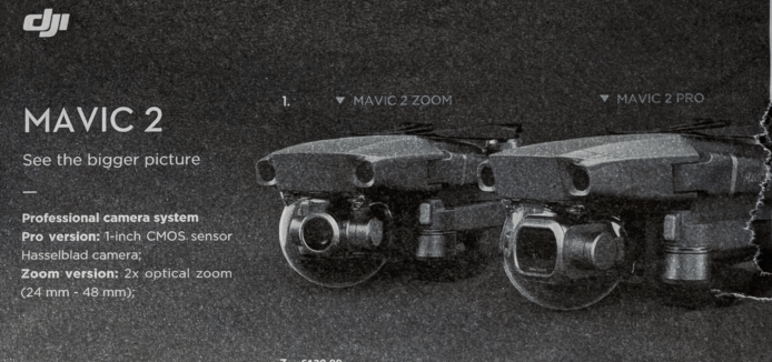 DJI Mavic 2 代宣傳資料流出  將有 Pro 和 Zoom 兩個版本