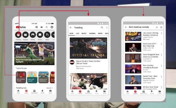 YouTube 新功能「Explore」　探索其他種類影片