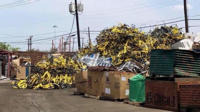 大陸共享單車公司  撤出美國遺下大量單車垃圾