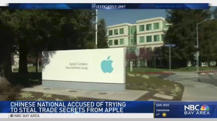 大陸員工再偷 Apple 自動駕駛技術   半年內第二宗