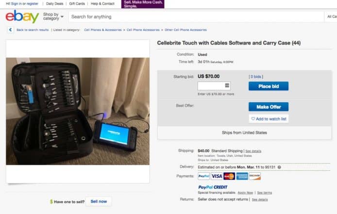 二手 iPhone 破解工具 Cellebrite 跳樓價清貨