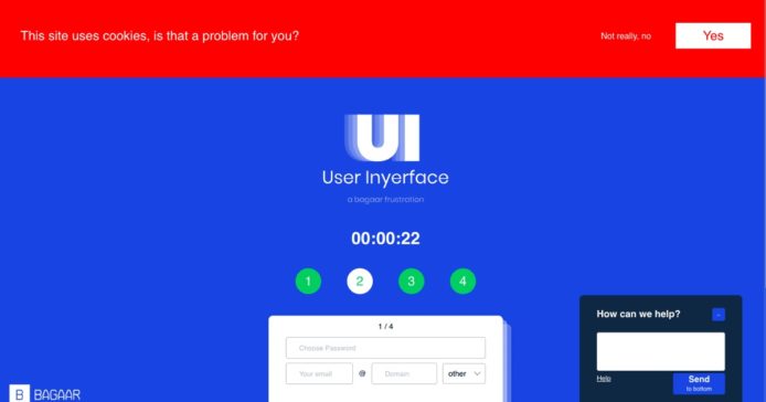 網站 user-in-yer-face 展出全球最差劣 UI 設計範本