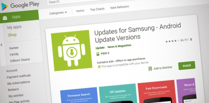 假貨 Updates for Samsung 軟件   千萬人中招下載
