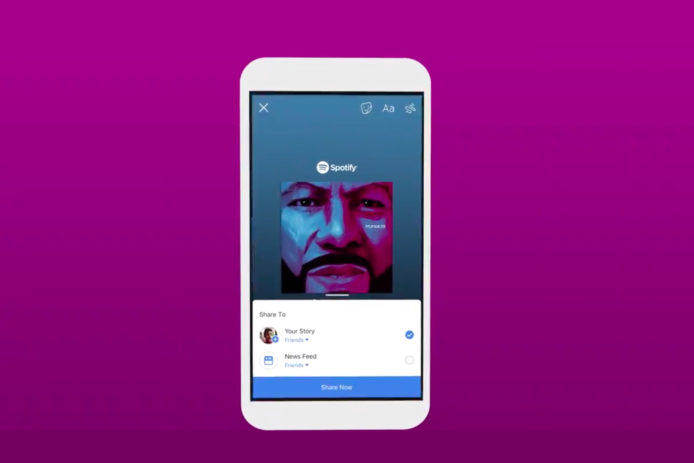 Spotify 加入 Facebook Stories 音樂分享功能