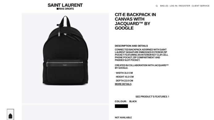 Google x YSL 智能背包   擁有可觸控操作功能