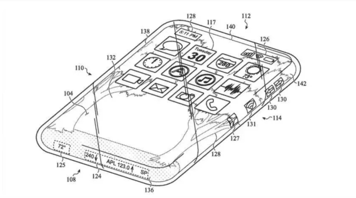 Apple 全玻璃 iPhone 新專利   曲面熒幕邊緣 + 無 M 字額 + 屏下揚聲器