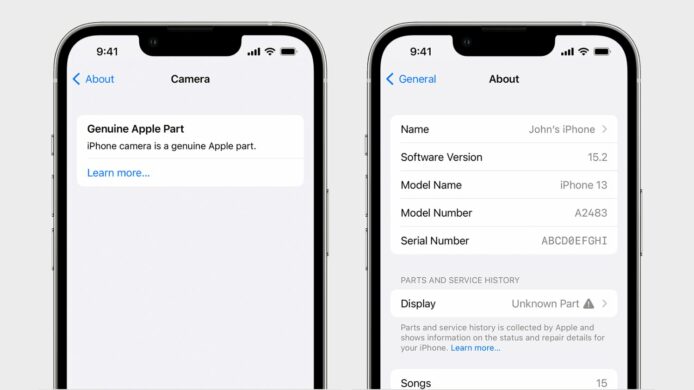 iOS 15.2 新功能   可判斷維修零件是否原裝