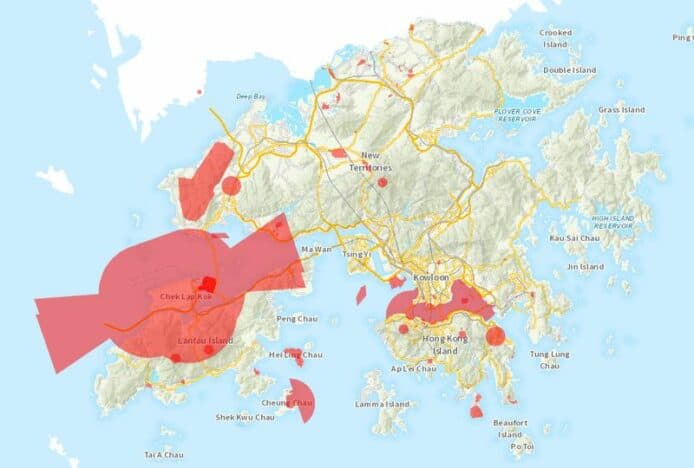 民航處航拍機禁飛地圖     更清晰定義可放機範圍