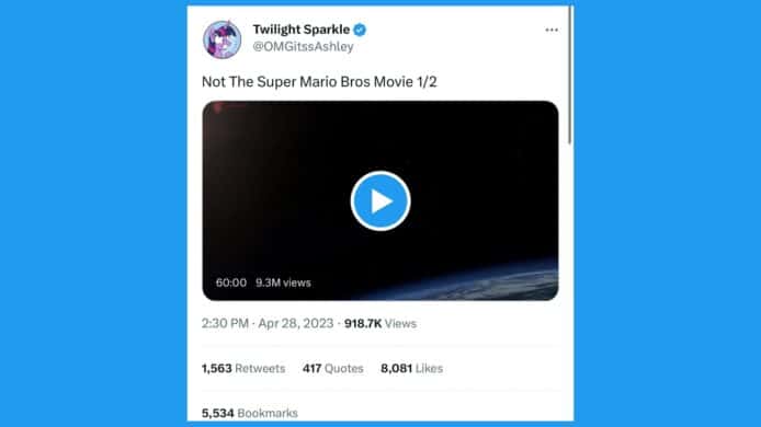 冇王管 Twitter 淪盜版溫床  《超級瑪利歐兄弟大電影》整齣流出