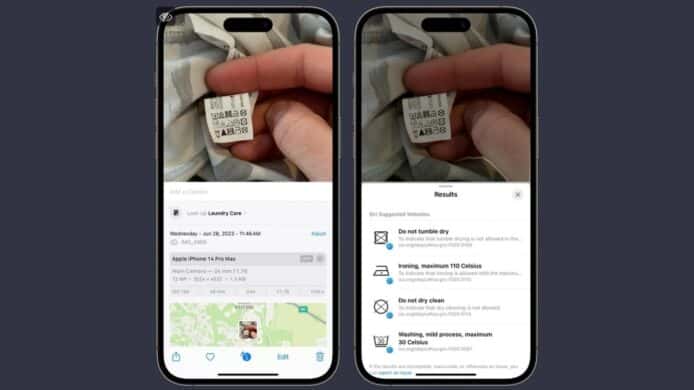 iOS 17 Visual Lookup 功能   可自動辨識衣物洗濯標誌