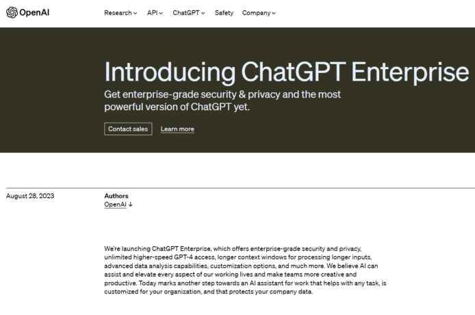 Open AI推出企業級ChatGPT 保護資料兼兩倍速度