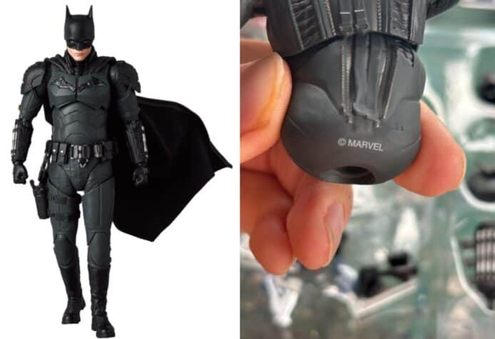 Batman「被轉會 」Marvel    日本 MAFEX 印錯 Figure 身上 Logo