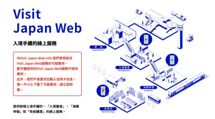 網上現 Visit Japan Web 釣魚應用程式  日本政府呼籲盡快刪除